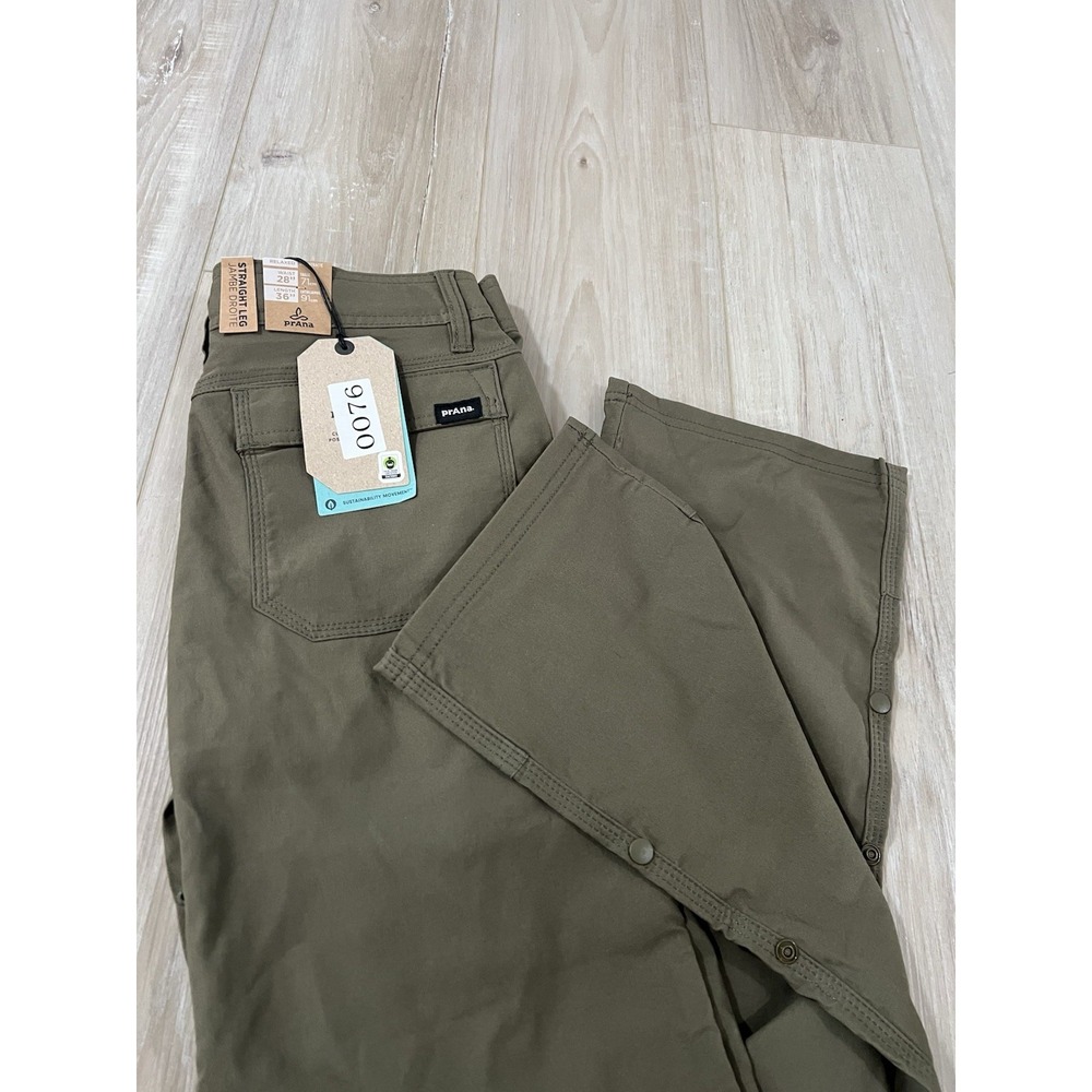 Prana Zion II Stretch Straight Leg Mens 28/36 Green  Gorpcore Pants NWT……